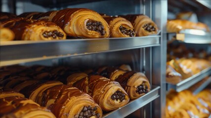 A variety of baked goods on a shelf