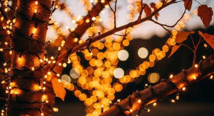 autumn leaves in the night