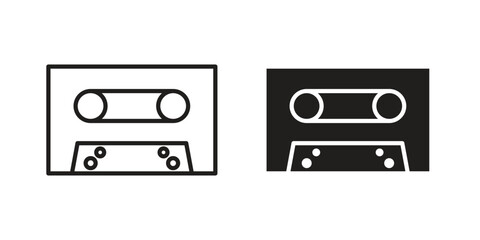 Old Cassette icon template color editable. for graphic and web design.