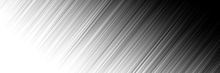 Obraz premium Dark grayscale halftone gradient texture background moving diagonal lines