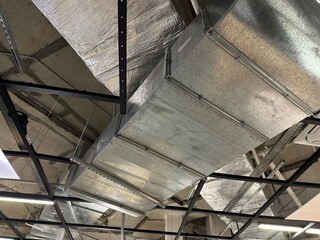 Industrial ceiling-mounted ventilation and smoke extraction systems. Duct system