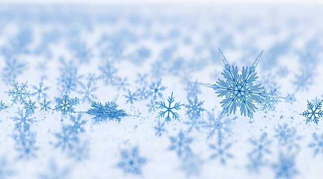 Snowflakes falling gently in winter background