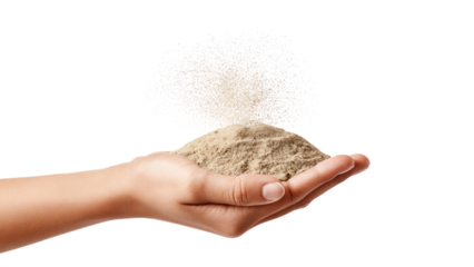 Hand Holding Sand: Time Passing, Impermanence Concept