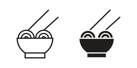 Ramen icon template color editable. for graphic and web design.