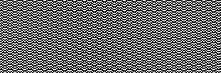 Fototapeta premium Japanese style wave pattern on transparent background, wide background