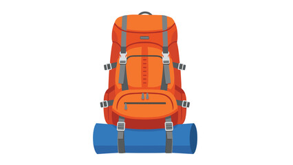 Orange hiking backpack and blue sleeping mat, perfect for camping, backpacking, and exploring the great outdoors