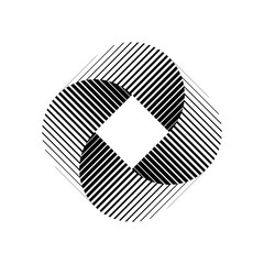 Abstract geometric pattern with diagonal lines and a central square