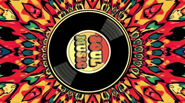 Classic Soul Vinyl Record Pulsates &  Rotates With a 70s Party Vibe 