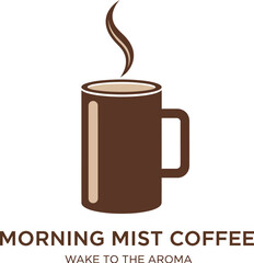 Morning Mist Coffee aroma wake up cup coffee shop Vector Illustration