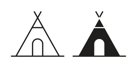 Tepee icon template color editable. for graphic and web design. © Win