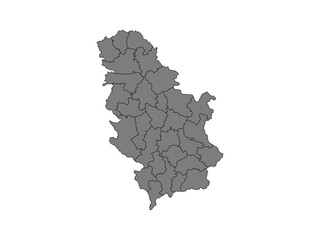 Detailed vector map of Serbia with regions simple flat design for infographic and web use isolated on white background