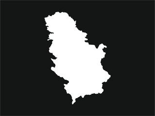 Serbia map silhouette simple flat vector illustration isolated on black background for infographic and design element