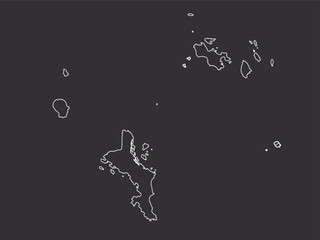 Seychelles map outline minimalist vector illustration of island country in Africa isolated on dark background