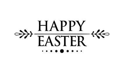 Flat vector illustration of a happy easter text design with colorful elements and festive typography suitable for holiday celebrations and greeting cards