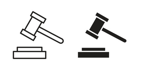 Trial hammer icon template color editable. for graphic and web design.