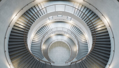 Fototapeta premium Modern spiral staircase minimalist architecture