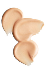 Fototapeta premium Beige foundation or primer texture swatch, minimal clean composition, glowing and smooth surface.