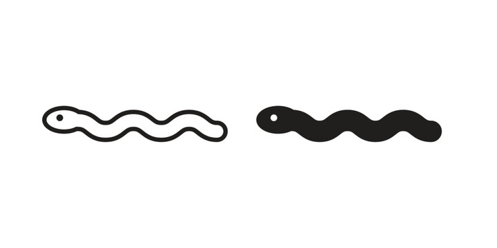Worm icon template color editable. for graphic and web design.