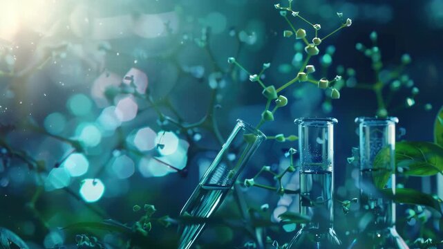 This is a laboratory scene featuring plants growing among lab equipment.