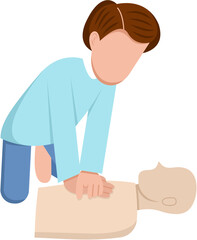 Man Performing CPR On Mannequin