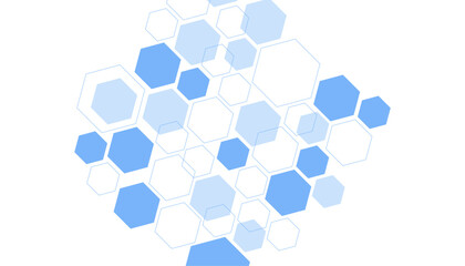 Abstract blue hexagon shape for frame illustration design