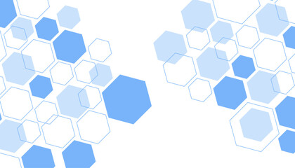 Abstract blue hexagon shape for frame illustration design