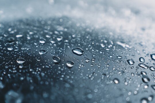 Close up of raindrops on a window
