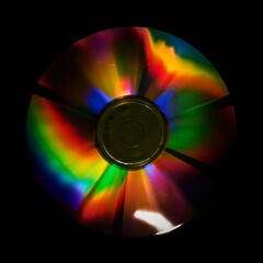 colorful reflections of light on a CD
