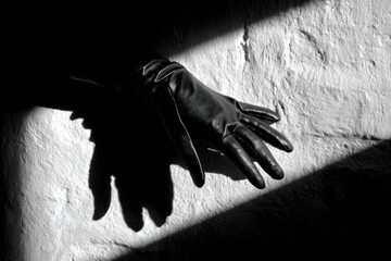 Mysterious Black Glove in Dramatic Light