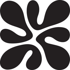Dynamic Black and White Fluid Abstract Design with Curving Organic Shapes