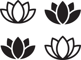 Lotus Flower Collection Minimalist Botanical Art