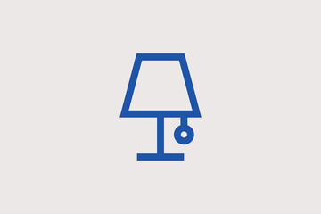 desk lamp illustration in line style design. Vector illustration.	