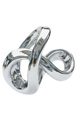 Elegant Chrome Abstract Sculpture with Tangled Knot Design for Modern Interior Decor