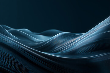 Abstract flowing blue lines forming dynamic wave shapes