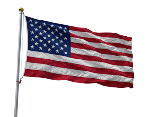 United States Flag Waving Against Dark Background