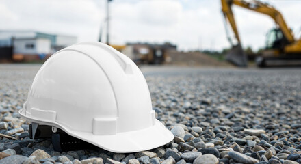 An image of a Construction Helmet on a construction background