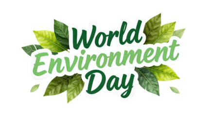 World Environment Day Green Leaves Text Design
