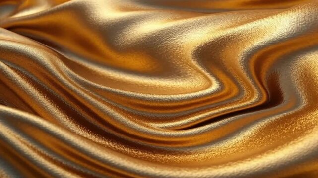 flowing golden silk waves, elegant luxury tex Video Background