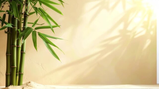 Green bamboo plant with pristine white background slender bamboo plant featuring vibrant green stalks set against bright pristine white backdrop