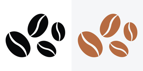 Coffee bean vector icon, Coffee bean set