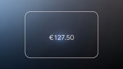 Price display of 127 50 euros in a modern minimalist style