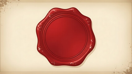 Blank red wax seal for authenticity security and official documents