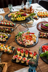 A vibrant arrangement of gourmet dishes showcases a feast for a joyful celebration