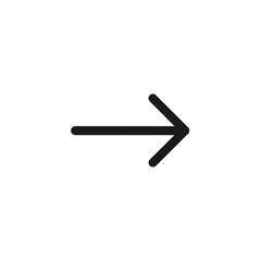 Obraz premium A clean, minimal right-pointing arrow icon on a white background, ideal for conveying forward movement, navigation, or progression in apps, websites, and presentations.