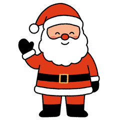 Cute Santa Claus Waving Christmas Illustration 