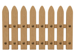 Wooden picket fence PNG isolated on transparent background, rustic garden border element for landscaping and outdoor design
