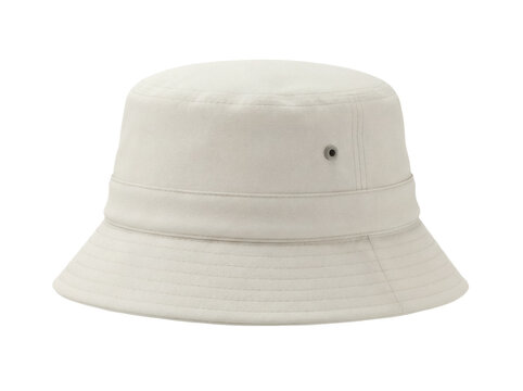 Beige bucket hat isolated PNG on transparent background, casual summer headwear for sun protection and outdoor fashion