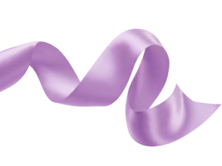 Wavy light purple ribbon isolated PNG on transparent background, decorative element for gift wrapping and festive designs