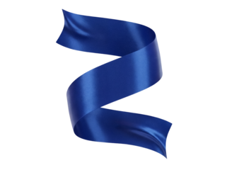 Elegant blue ribbon isolated PNG, decorative element for gift wrapping and celebration designs on transparent background