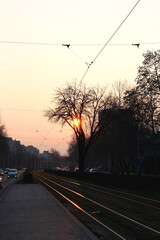 Picturesque street in central Zagreb, Croatia.